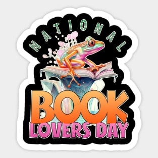 National Book Lovers Day Frog Sticker